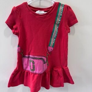 MARC JACOBS Kids' Snapshot Bag Print T-shirt Dress In Red
